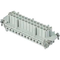 Insert pentru conector Mama - 104X27 - 24P + E 16A 500V / 6kV / 3 - ȘURUB CONNECTION - CU PLATE - GRI