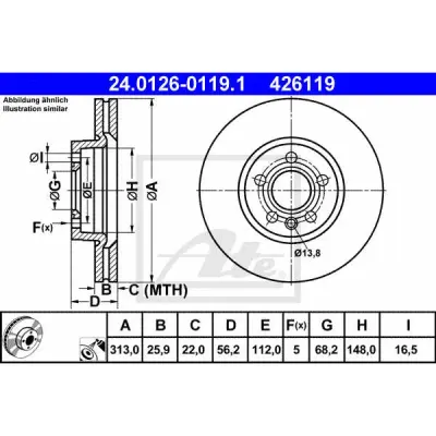 Disc frana ATE 24.0126-0119.1