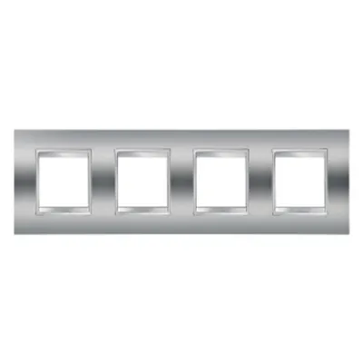 Placa ornament CProiector HORUS LUX international - IN METALLISED TECHNOPOLYMER - 2+2+2+2 modul HORIZONTAL - CHROME - CProiector HORUS