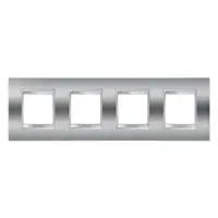 Placa ornament CProiector HORUS LUX international - IN METALLISED TECHNOPOLYMER - 2+2+2+2 modul HORIZONTAL - CHROME - CProiector HORUS