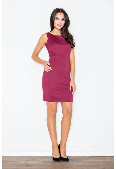 Rochie midi eleganta - mulata - visiniu - poliester