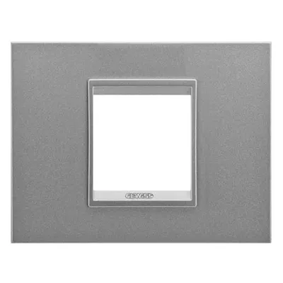 Rama ornament 2 module metal Gewiss Chorus Lux GW16202XA, monocrom aluminiu