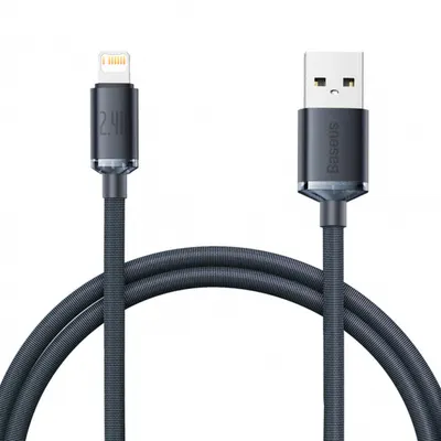 Cablu Date si Incarcare USB-A - Lightning Baseus Crystal Shine Series, 20W, 1.2m, Negru CAJY000001