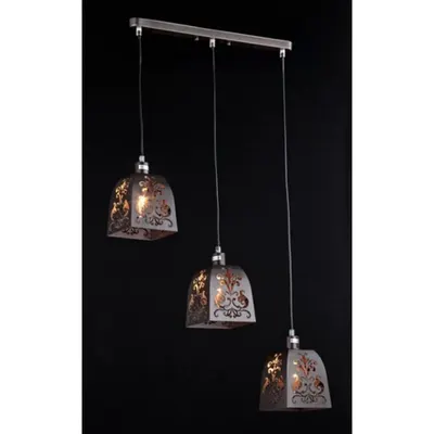 Lampa suspendata Ferro,3 becuri dulie E14, 230V,D.46 cm, H.130 cm,Maro