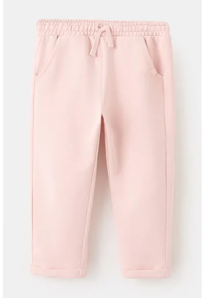 Pantaloni de trening din bumbac cu croiala conica - Roz deschis