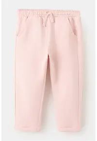 Pantaloni de trening din bumbac cu croiala conica - Roz deschis