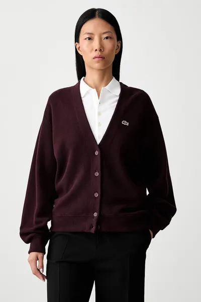 Lacoste cardigan pentru femei cu lână