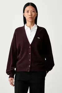 Lacoste cardigan pentru femei cu lână