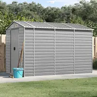 Gossi sopron de gradina, gri deschis, 191x300x198 cm, otel galvanizat