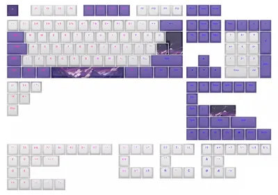 Capace pentru tastatură Dark Project – Violet Horizons, PBT, violet/alb