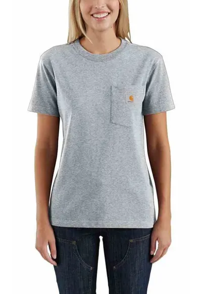 Tricou dama bumbac WK87 Workwear Pocket - Gri