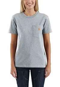 Tricou dama bumbac WK87 Workwear Pocket - Gri