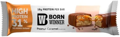Baton proteic Deluxe, arahide și caramel, 57 g, Born Winner