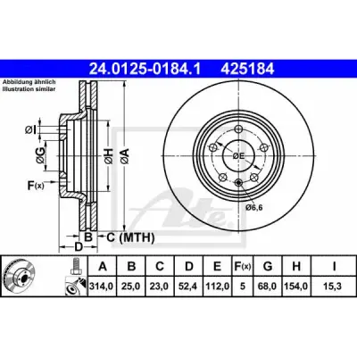 Disc frana ATE 24.0125-0184.1