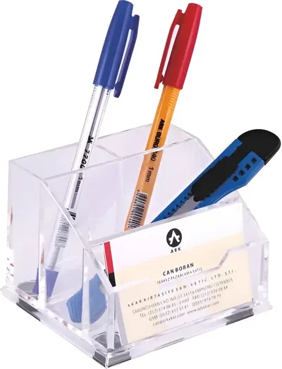 Organizator de birou Ark - Cu 4 compartimente, transparent