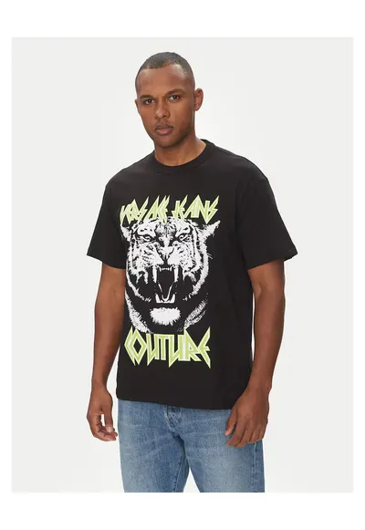 Tricou barbati negru - bumbac - imprimeu alb