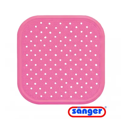 Covoras antiderapant de dus cu ventuze pentru fixare 56x56 cm roz