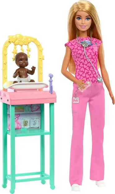 Set de joacă Barbie You Can Be Anything - Pediatru, cu părul blond