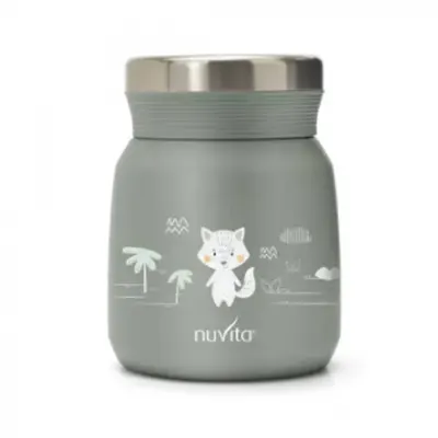 Termos din otel inoxidabil Nuvita Sage Green pentru alimente lichide si solide 300 ml