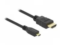 Cablu micro-D HDMI la HDMI 4K v1.4 T-T 1m Negru, Delock 82661