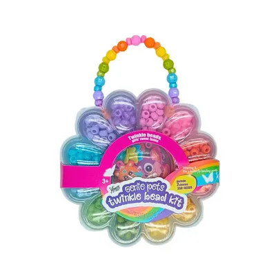 Set mărgele copii, Genie Pets Twinkle Bead Kit Bufniță mov & Bufniță portocalie, 350+ piese, 3+ ani