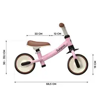 Bicicleta fara pedale Ride On Tulani Scout 15 Pink cu sezut reglabil,roti eva,cadru rezistent,sistem limitare viraj