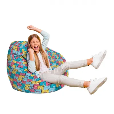 Fotoliu Puf Bean Bag tip Para L invazia pisicilor albastru