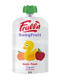 Piure pentru copii din mar si piersica Baby Fruit Bio, 100g, Frulla