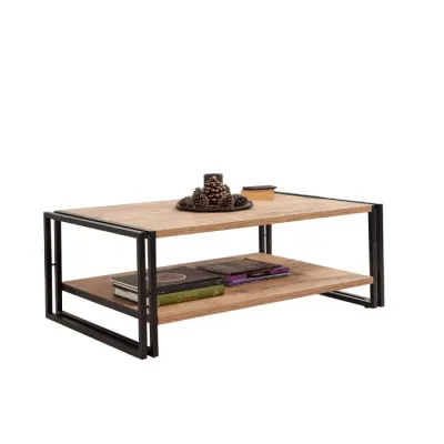 Masuta de cafea COSMO RECTUS, pin atlantic + negru, 110x70x40 cm