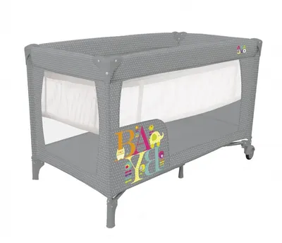 Patut pentru copii Asalvo Smooth Baby cu 2 nivele, pliere compacta, roti cu frana, baza captusita impermeabila, 77x65x125 cm