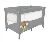 Patut pentru copii Asalvo Smooth Baby cu 2 nivele, pliere compacta, roti cu frana, baza captusita impermeabila, 77x65x125 cm