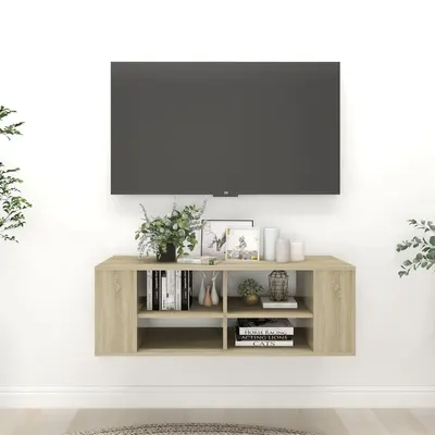 Gossi dulap tv montat pe perete, stejar sonoma, 102x35x35 cm, pal