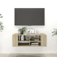 Gossi dulap tv montat pe perete, stejar sonoma, 102x35x35 cm, pal