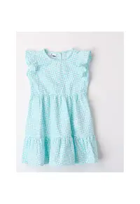 Rochie cu imprimeu floral pentru fete - 4.8758 - Multicolor - Alb/Aqua