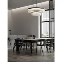 Lampa suspendata PAULINE Nisipiu Negru Aluminiu & Sticla clara LED 72W 230V 4528Lm 3000K IP20 Inaltime ajustabila-Triac Dimabil