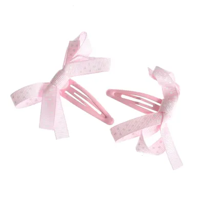 Set 2 clame de par cu fundita roz