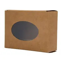 Cutie dreptunghiulară din hârtie cu fereastră ovală - kraft (set 50 buc) - Default Title