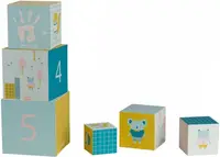 Set de joaca Baby Art - Turnulet din Cubulete cu amprenta si vopsele