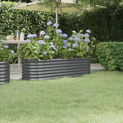 vidaXL Strat înălțat grădină 152x40x36 cm oțel galvanizat