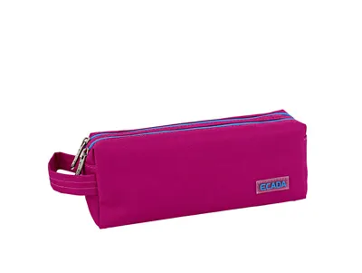 Penar tip etui, 2 fermoare, Ecada, roz