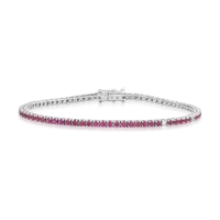 Bratara tennis din aur alb cu rubine de 1.85ct si diamante de 0.1ct