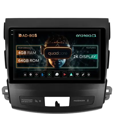 Navigatie 2K Mitstubishi Outlander Peugeot 4007 Citroen C-Crosser, Android, S-Quadcore 4GB RAM + 64GB ROM, 9.5 Inch - AD-BGS90042K+AD-BGRKIT276