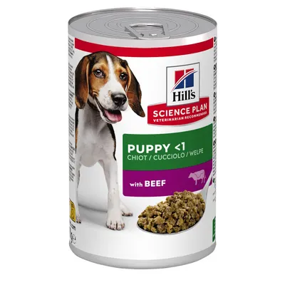 Hills SP CANINE PUPPY BEEF, conserva pentru caini junior, cu vita, 370 gr
