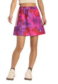 Fusta scurta cu imprimeu floral - Rosu/Violet