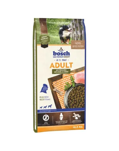 BOSCH Adult Hrana uscata pentru caini adulti, cu pasare si mei 15 kg