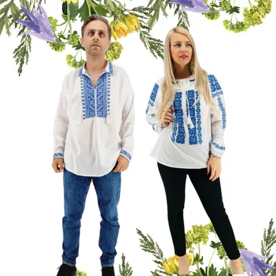 Set Traditional Cuplu 532 Camasi traditionale cu broderie