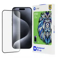 Folie de protectie Ecran Lito D+ Pro Dustproof pentru Apple iPhone 15 Pro, Sticla Securizata, Full Glue, Neagra