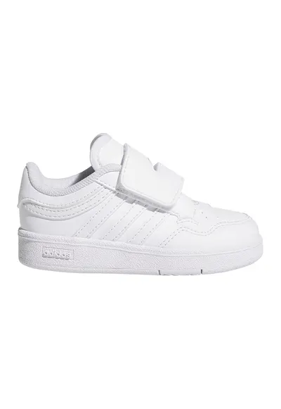 Pantofi sport de piele ecologica cu velcro Hoops 4.0 - Alb optic