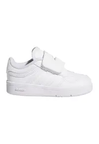 Pantofi sport de piele ecologica cu velcro Hoops 4.0 - Alb optic