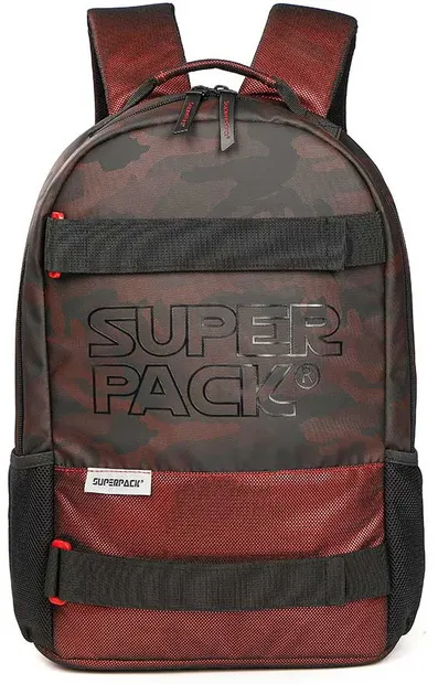 Ghiozdan școlar școlar S. Cool Super Pack - Camuflaj roșu, cu 1 compartiment
